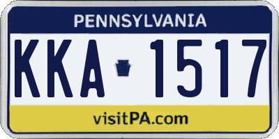 PA license plate KKA1517