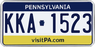 PA license plate KKA1523