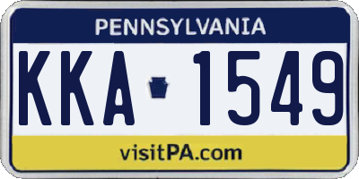 PA license plate KKA1549
