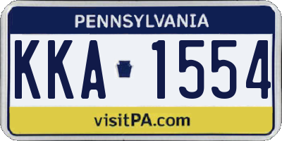 PA license plate KKA1554