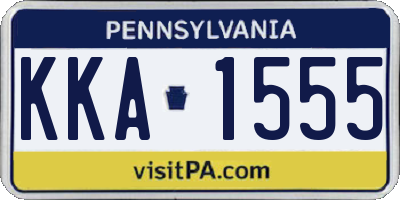 PA license plate KKA1555
