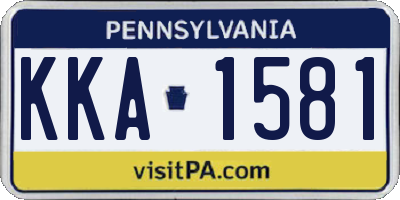 PA license plate KKA1581