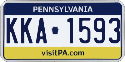 PA license plate KKA1593
