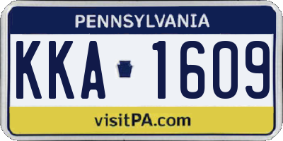 PA license plate KKA1609