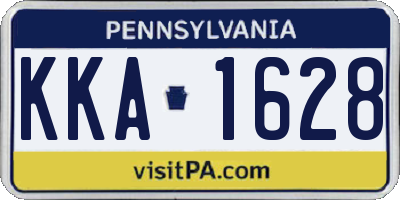 PA license plate KKA1628