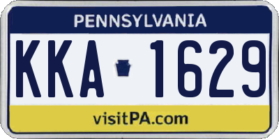 PA license plate KKA1629