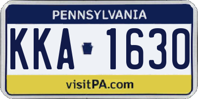 PA license plate KKA1630