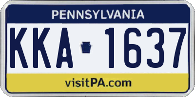 PA license plate KKA1637