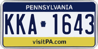 PA license plate KKA1643
