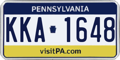 PA license plate KKA1648