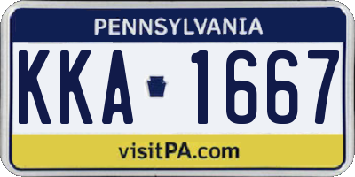 PA license plate KKA1667