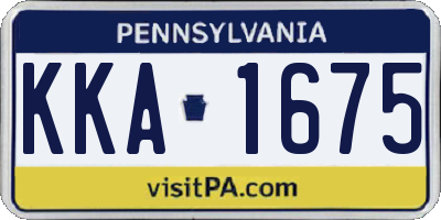 PA license plate KKA1675