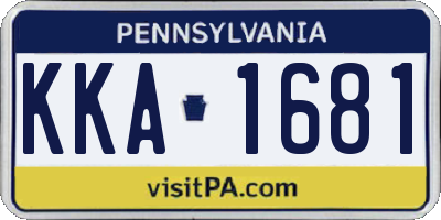 PA license plate KKA1681