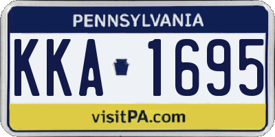 PA license plate KKA1695