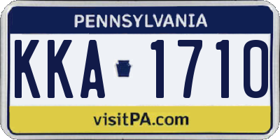 PA license plate KKA1710
