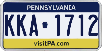 PA license plate KKA1712