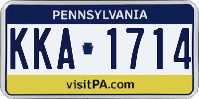 PA license plate KKA1714