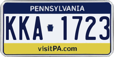 PA license plate KKA1723