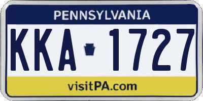 PA license plate KKA1727