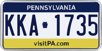 PA license plate KKA1735