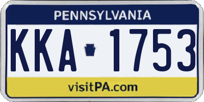 PA license plate KKA1753