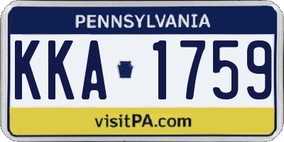 PA license plate KKA1759