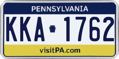 PA license plate KKA1762