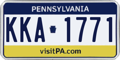 PA license plate KKA1771