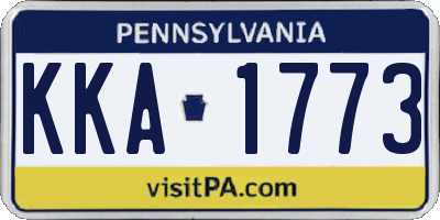 PA license plate KKA1773
