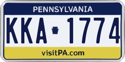 PA license plate KKA1774