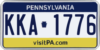 PA license plate KKA1776