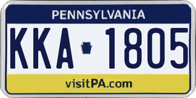 PA license plate KKA1805