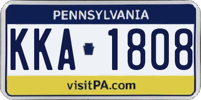 PA license plate KKA1808