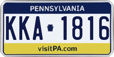 PA license plate KKA1816