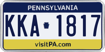 PA license plate KKA1817