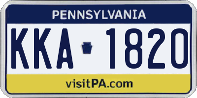 PA license plate KKA1820