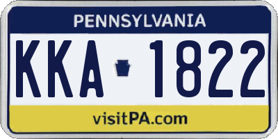 PA license plate KKA1822
