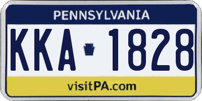 PA license plate KKA1828