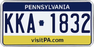 PA license plate KKA1832