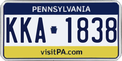 PA license plate KKA1838