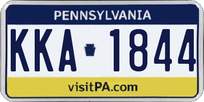 PA license plate KKA1844