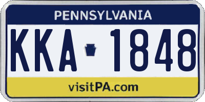 PA license plate KKA1848