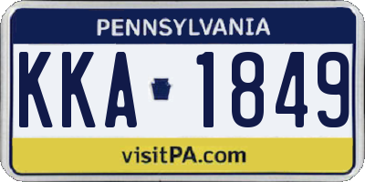 PA license plate KKA1849