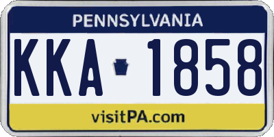 PA license plate KKA1858