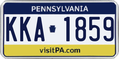 PA license plate KKA1859