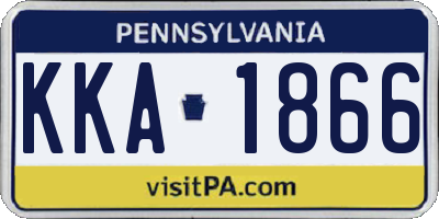 PA license plate KKA1866