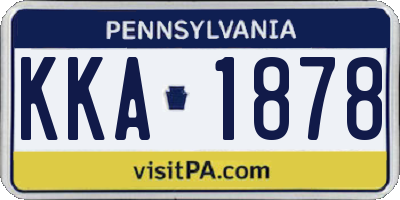 PA license plate KKA1878