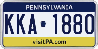 PA license plate KKA1880