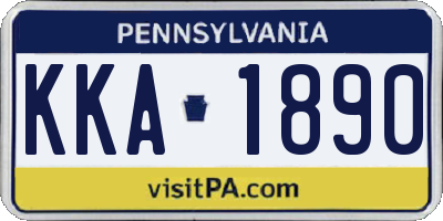PA license plate KKA1890