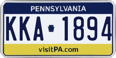 PA license plate KKA1894